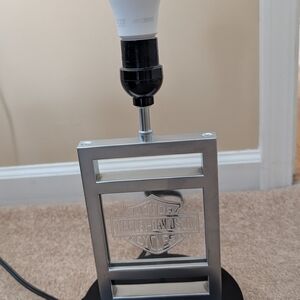 Harley-Davidson Black and Silver Lamp